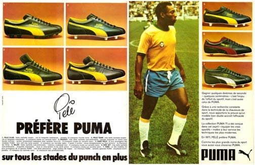 Кралят на футбола Пеле играе с бутонки Puma